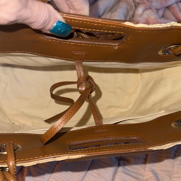 Maje Tan Woven Tote with Leather Handles - Picture 11 of 12